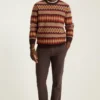 Argyle Fair Isle Crew Neck Sweater