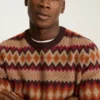 Argyle Fair Isle Crew Neck Sweater
