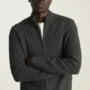 Cable Sweater | Heavyweight Cable Knit Zip up Sweater