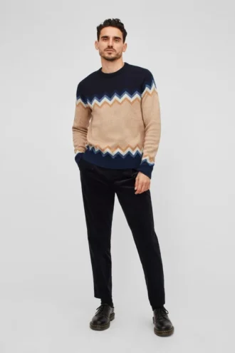 Colorblock Crew Neck Sweater