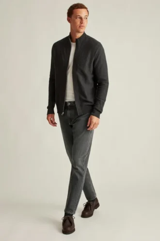 Cotton Cashmere Full-Zip Jacket