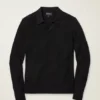Cotton Cashmere Long Sleeve Sweater Polo