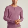 Cotton Hemp Henley Three Button Long Sleeve Shirt