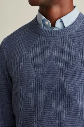 Diamond Stitch Crew Neck Sweater
