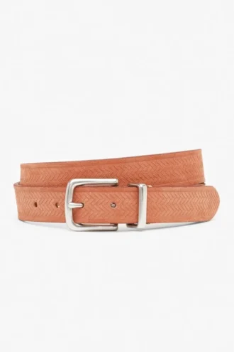 Embossed Suede Belt