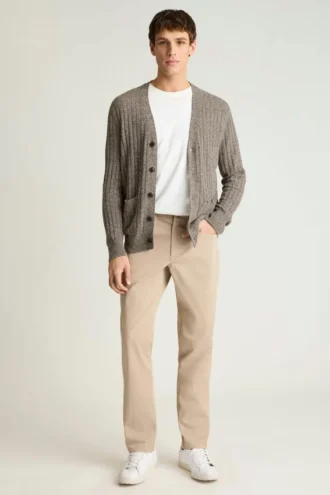 Italian Linen Cotton Cardigan for Men