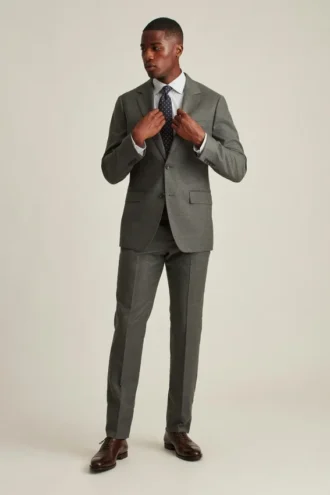 Italian Stretch Brushed Wool Suit Jacket