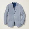 Italian Stretch Seersucker Suit Jacket – White & Navy Suit Jacket