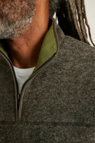 Italian Wool Half Zip Pullover Sweater