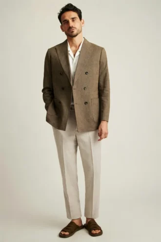 Jetsetter Unconstructed Double Breasted Blazer