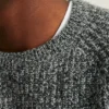 Marled Fisherman Crew Neck Sweater