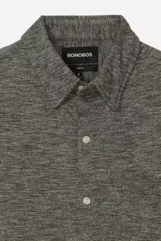 Marled Jersey Button-Down