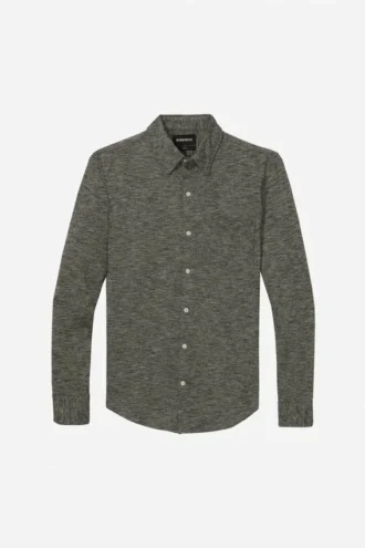 Marled Jersey Button-Down
