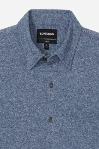 Marled Jersey Button-Down Extended Sizes