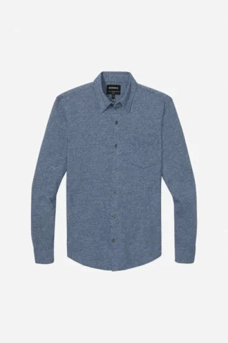 Marled Jersey Button-Down Extended Sizes