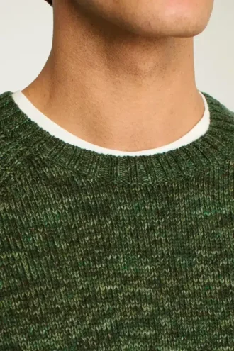Marled Raglan Crew Neck Sweater