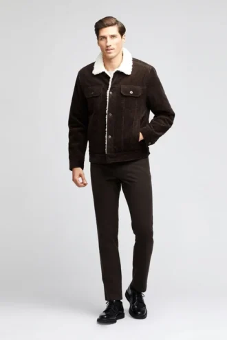Mens Shearling Cord Jacket