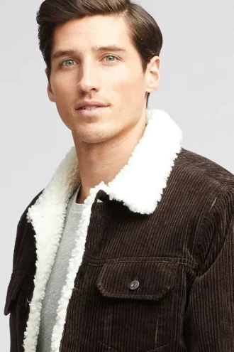 Mens Shearling Cord Jacket