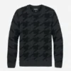 Merino Houndstooth Crew Neck Sweater