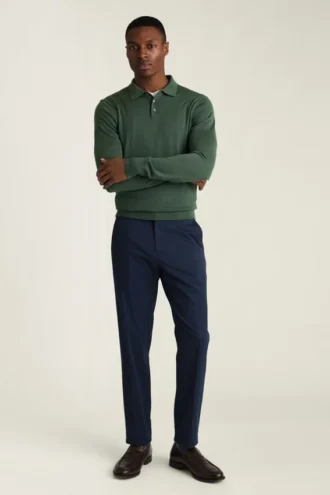 Merino Long Sleeve Sweater Polo