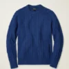Midweight Crew Neck Cable Knit Sweater