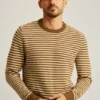 Midweight Stripe Stitch Crew Neck Sweater