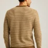 Midweight Stripe Stitch Crew Neck Sweater
