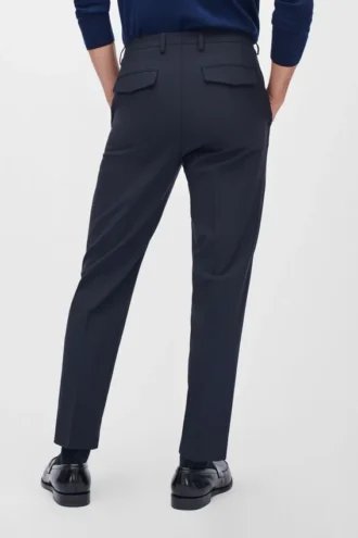 Pleated Stretch Wool Trousers