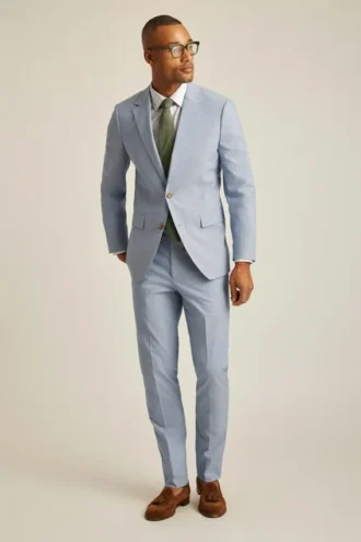 Portuguese Stretch Chambray Suit Jacket