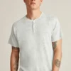 Short Sleeve Linen Henley