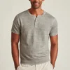 Short Sleeve Linen Henley Shirt
