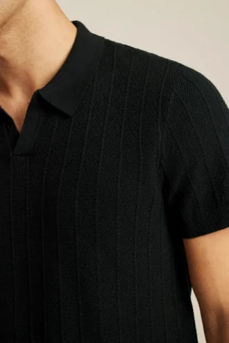 Textured Stripe Sweater Polo