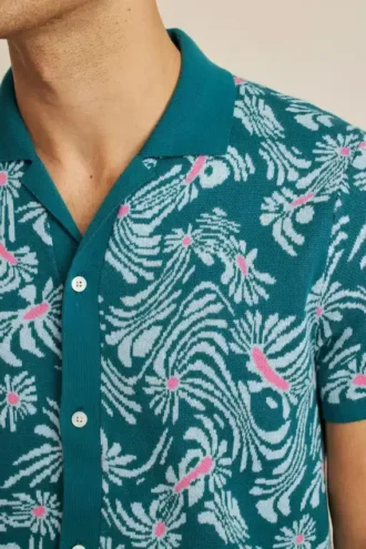 Trippy Floral Cabana Sweater Polo