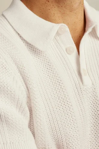 Vertical Stitch Sweater Polo