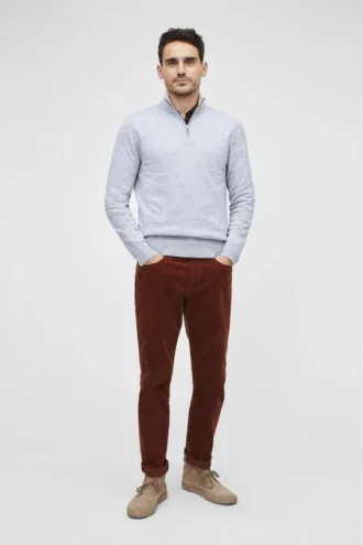 Washable Cotton Cashmere Half-Zip Sweater