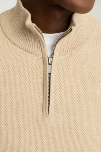 Washable Cotton Cashmere Quarter Zip