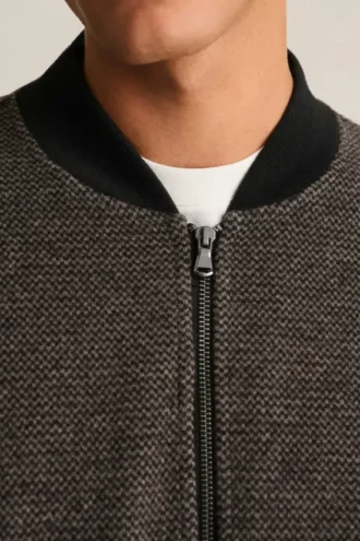 Wool Blend Sweater Bomber