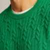 Wool Cable Crew Neck Sweater