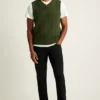 Wool Cable Crew Vest
