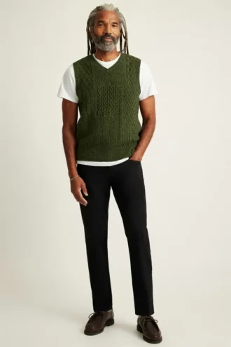 Wool Cable Crew Vest