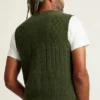 Wool Cable Crew Vest