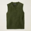 Wool Cable Crew Vest